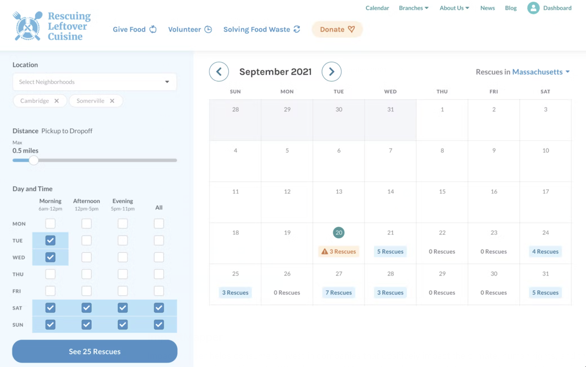 RLC's new scheduling platform designed by Blink.