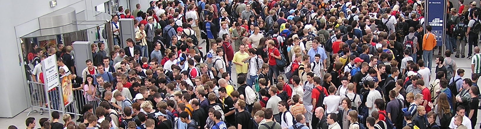 Large crowd of people in a building
