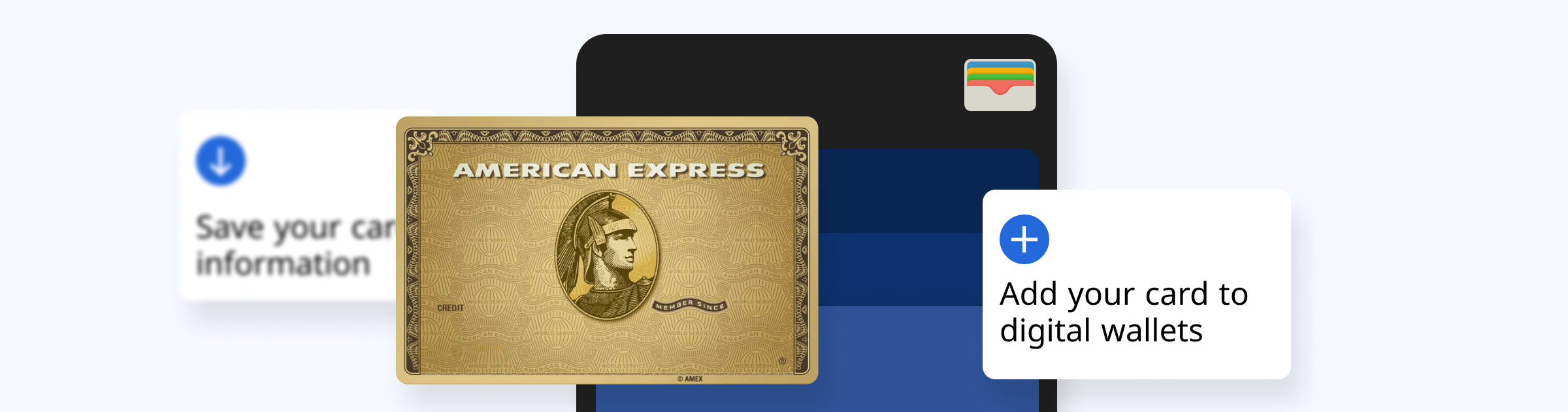 American express card collage.