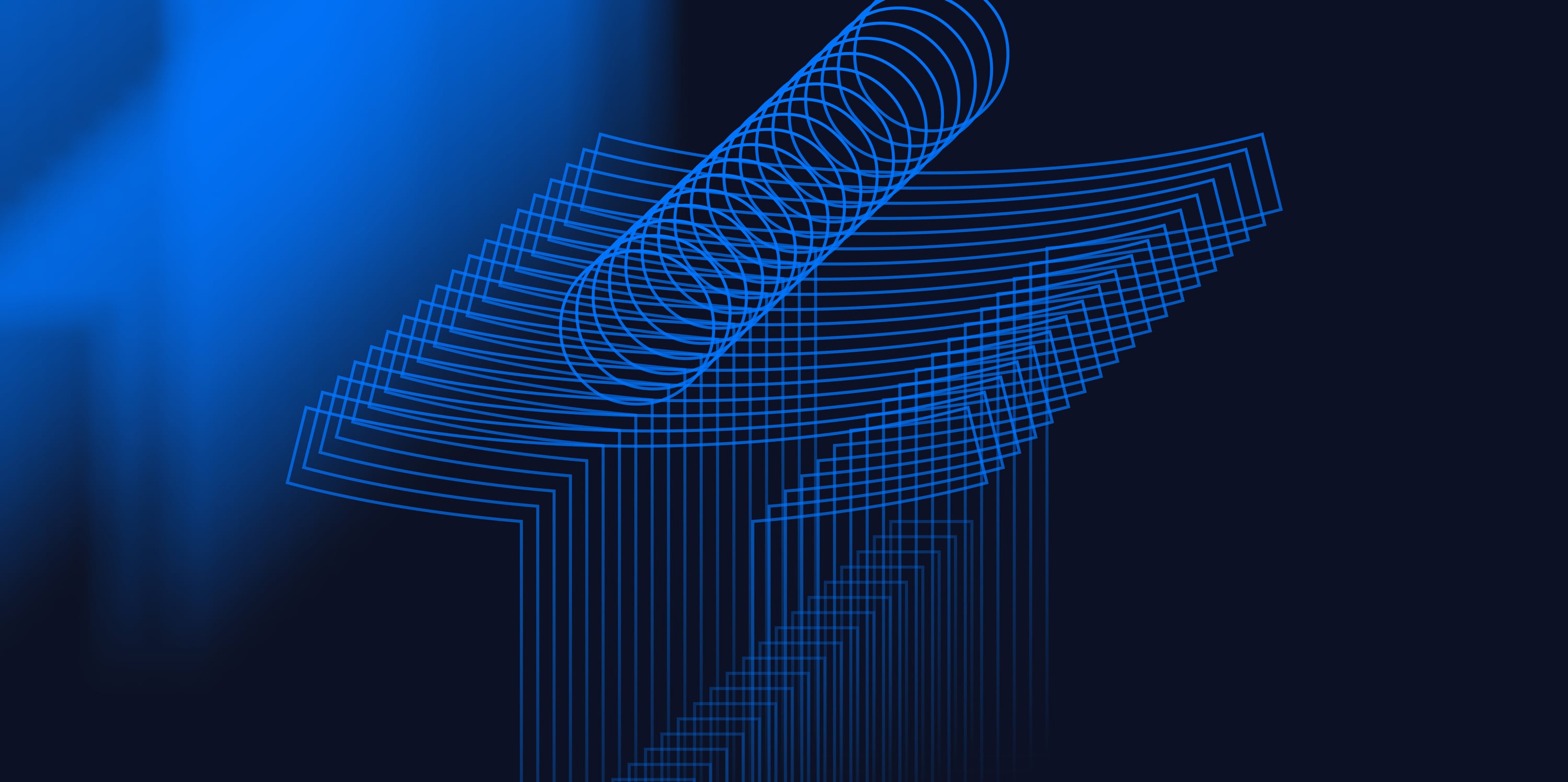 An abstract blue header representing accessibility