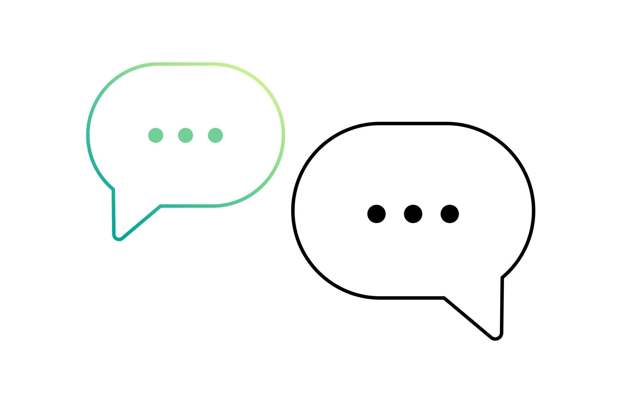 Animated image of two conversation bubbles.
