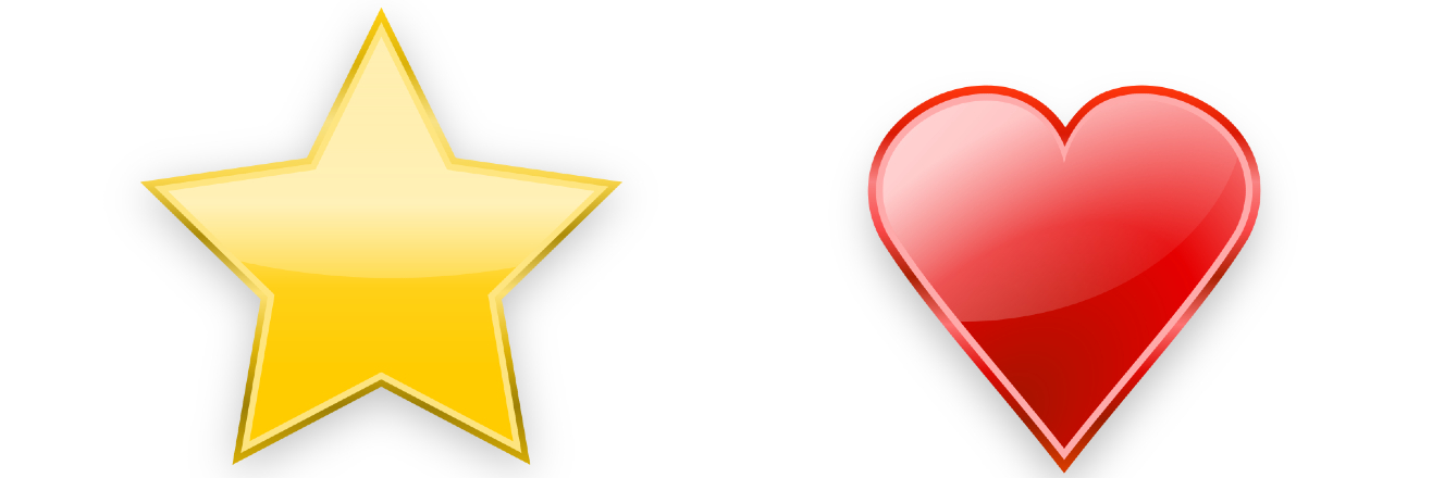 Yellow Star and Red Heart Emojis