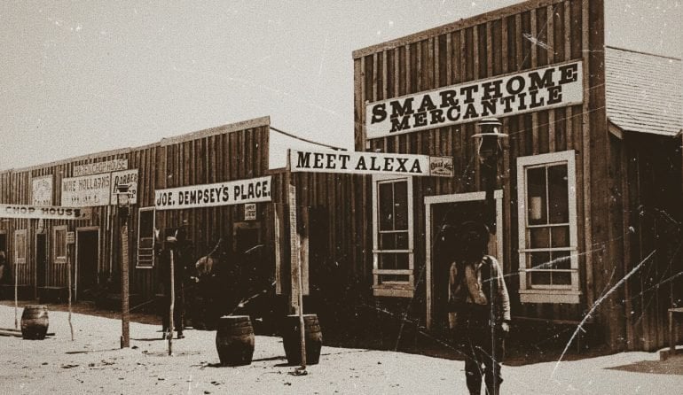 A photo of a Wild West building