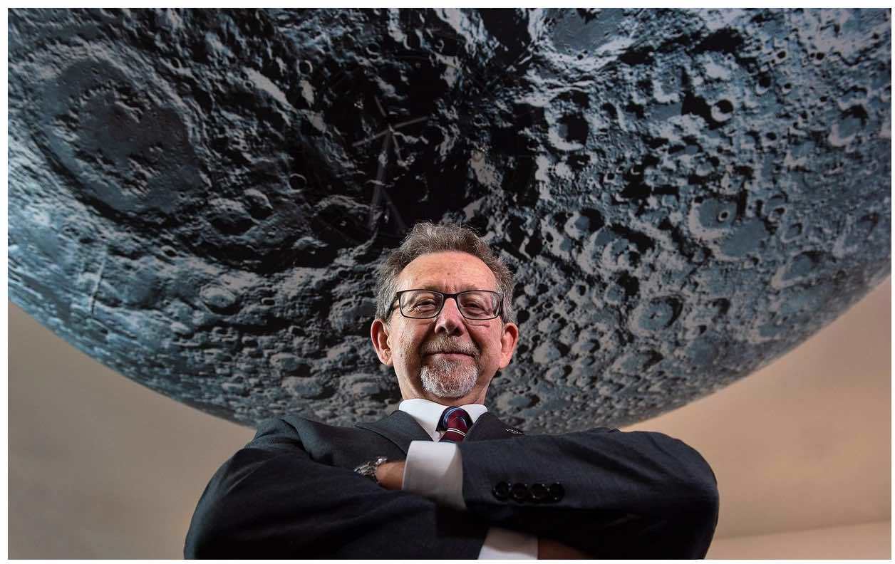 Chief Scientist at NASA, Dr. Jim Green, looking down at the camera.