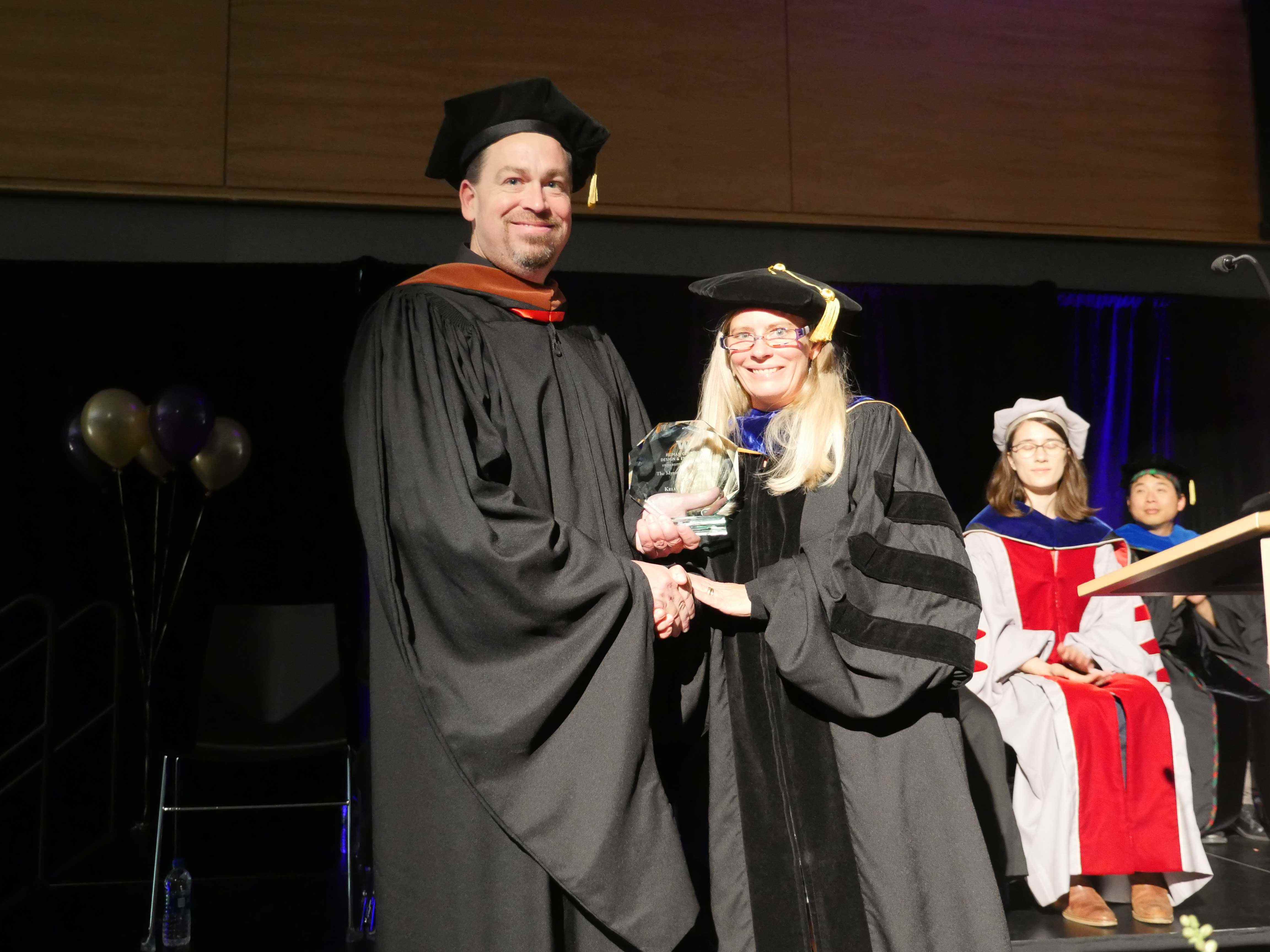 Kelly Franznick received the Mikey Award from the UW HCDE. The award was presented by Prof Jennifer Turns.