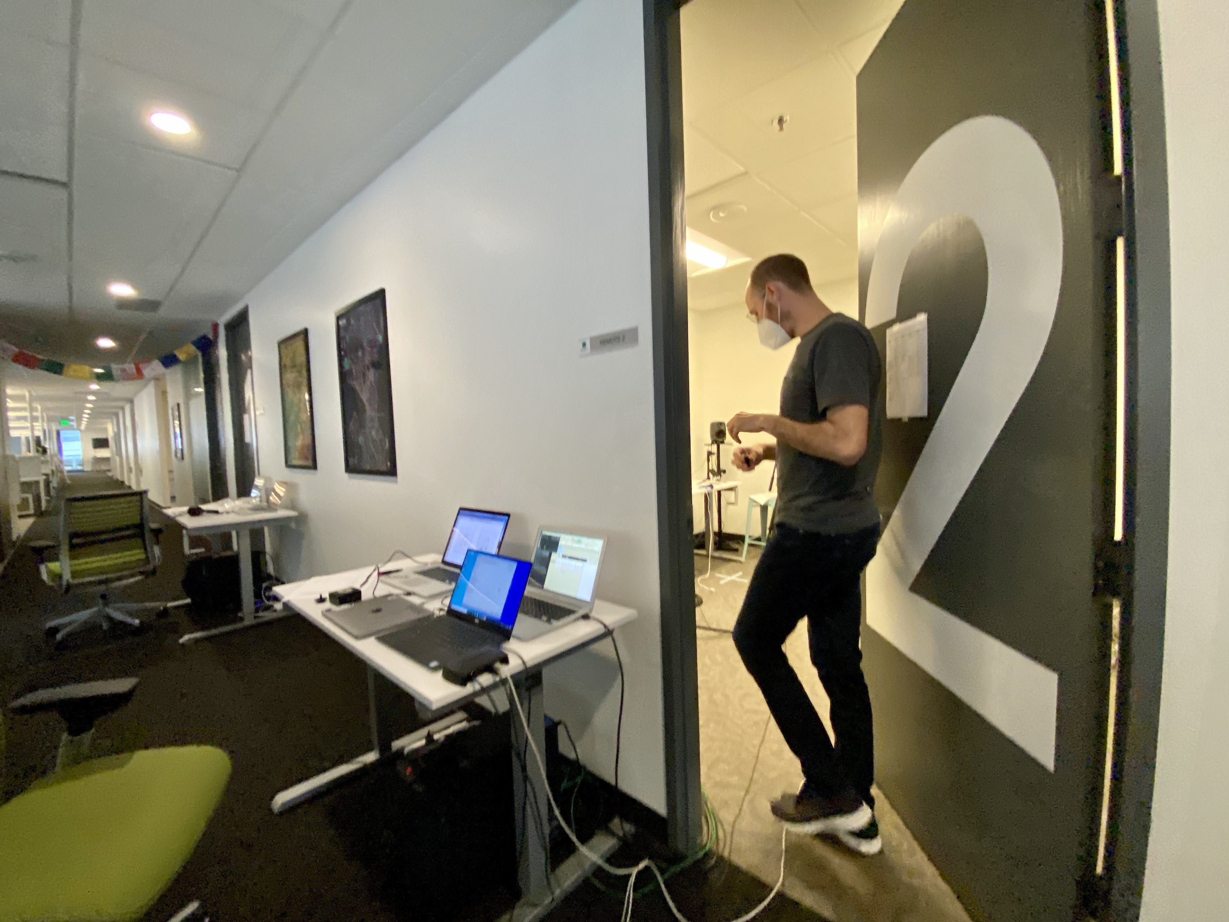 IT specialist Tommy prepares for a research study by transforming our flexible Seattle studio.