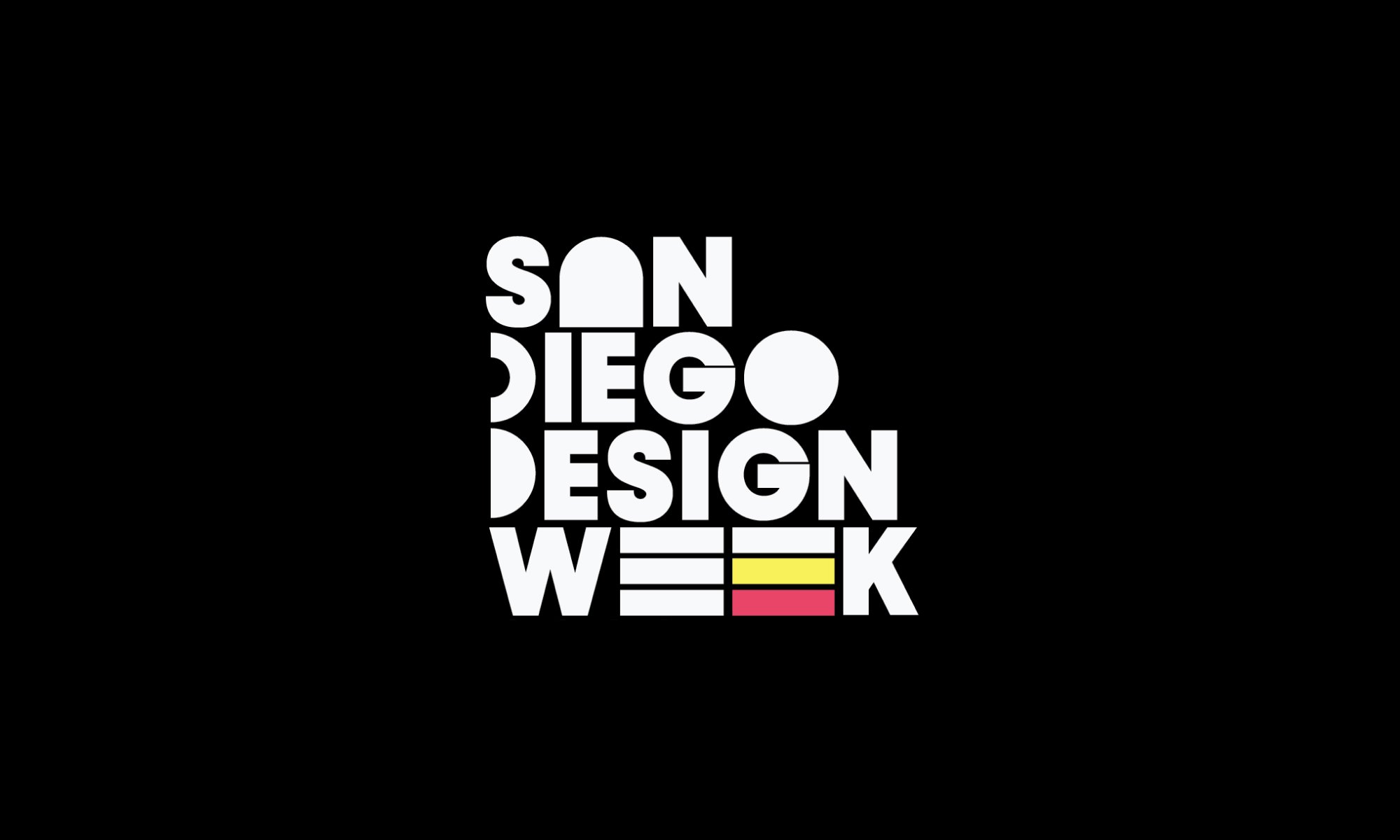 San Diego Design Week logo on a black background