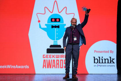 Blink Geekwire Award on Stage