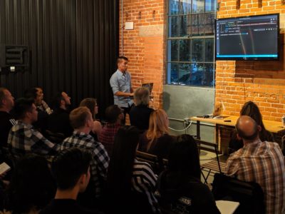 Wei-En provides a live demo at the Global Accessibility Awareness Day meetup.