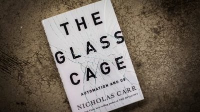 A photo of the book, "The Glass Cage"