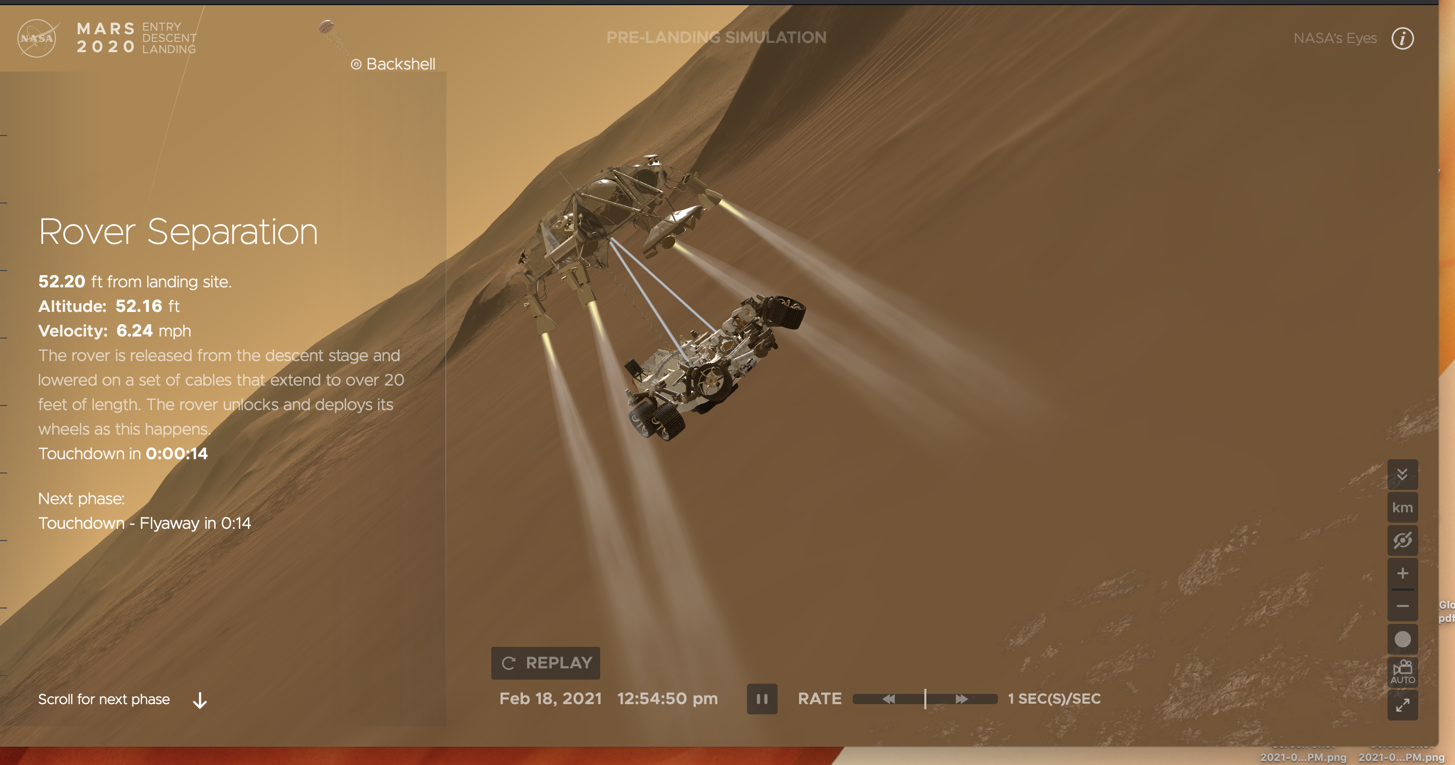 Nasa Mars Rover Seperation