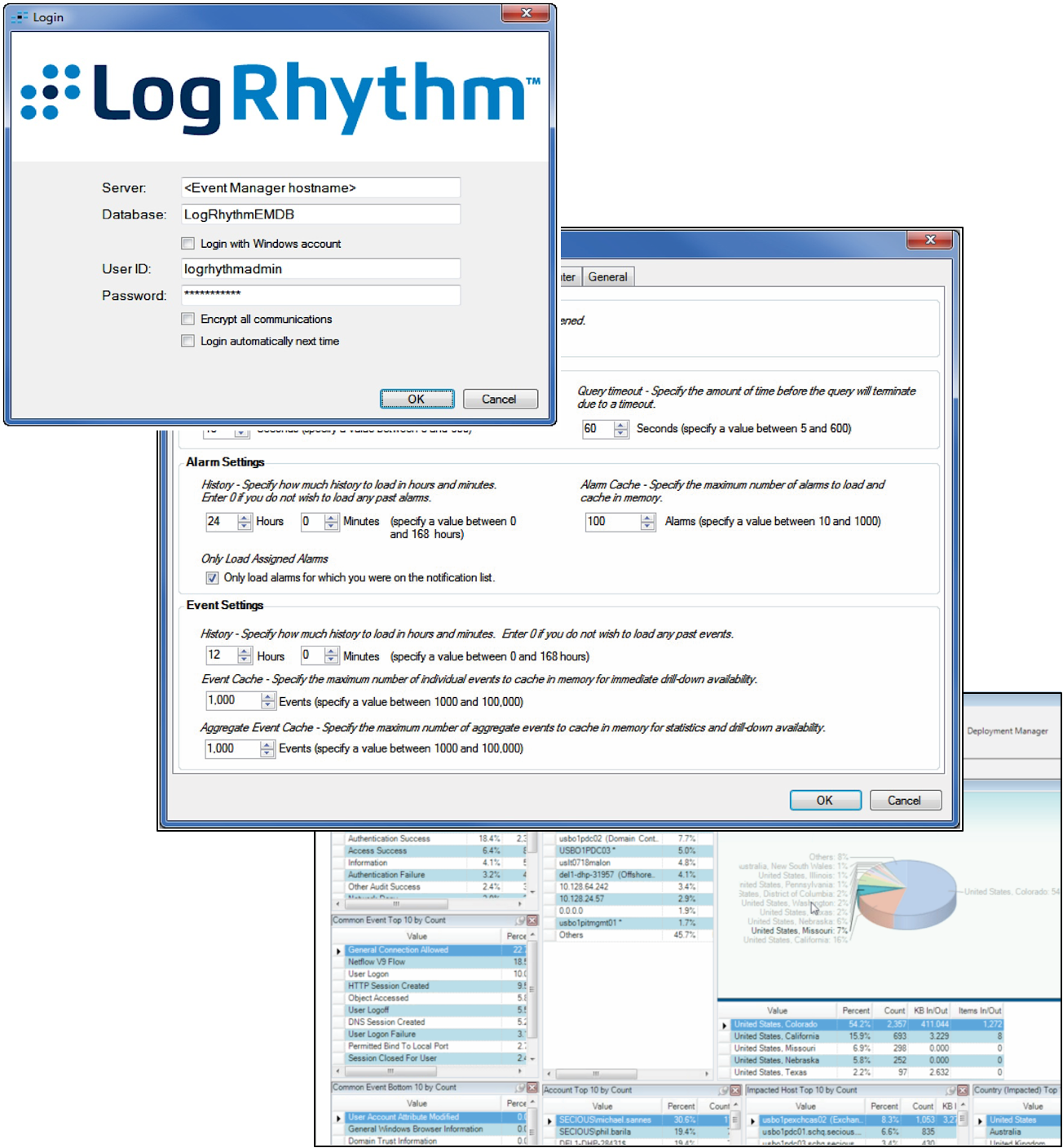 LogRhythm app screenshots before the Blink redesign