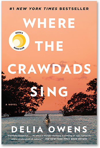 Cover of, Where the Crawdads Sing, a novel written by Delia Owens.