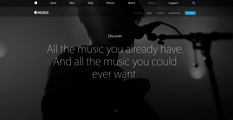 Apple Music home screen.