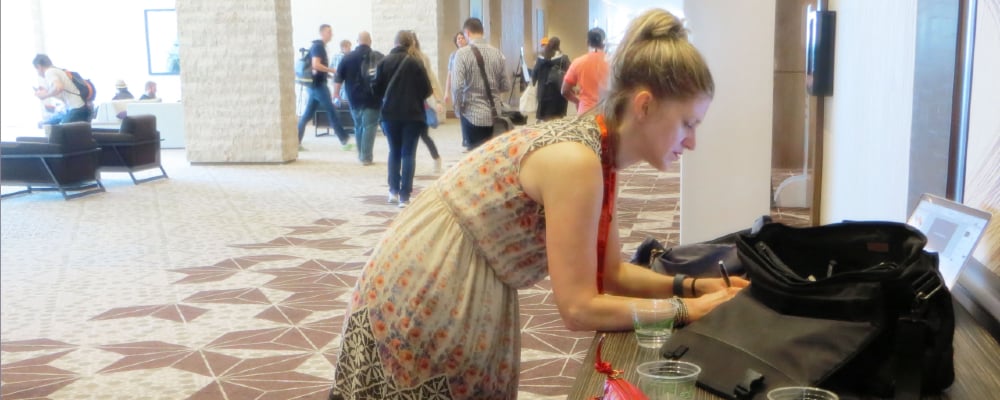 Person attending SXSW Interactive 2015.