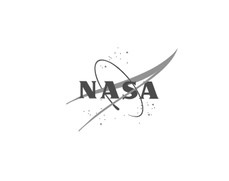Black and white NASA logo.
