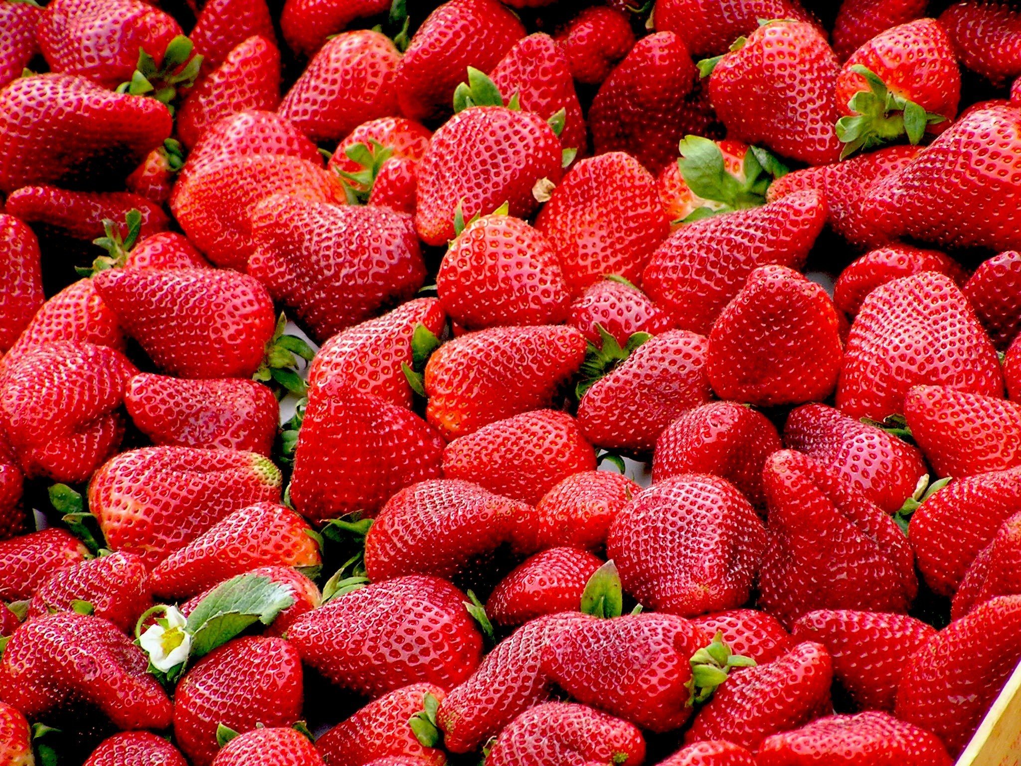 Pile of strawberries.
